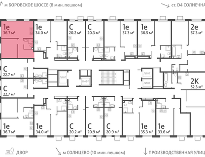1-к. квартира, 36&nbsp;м²