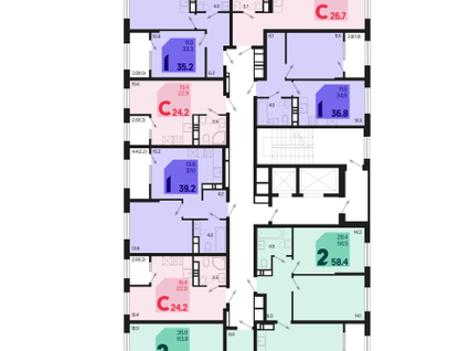 1-к. квартира, 38 м²