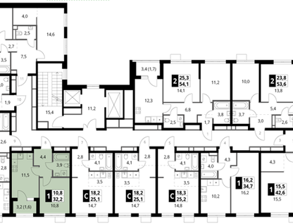 1-к. квартира, 32,2&nbsp;м²