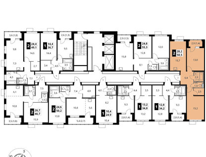 2-к. квартира, 58&nbsp;м²