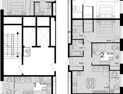 3-к. квартира, 93&nbsp;м²