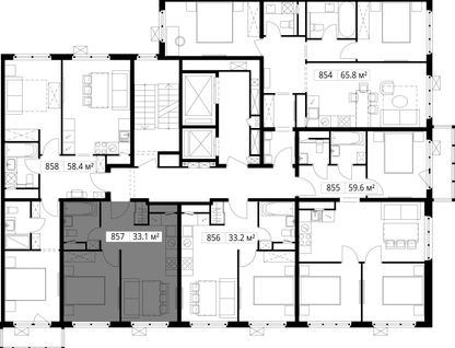 1-к. квартира, 33&nbsp;м²