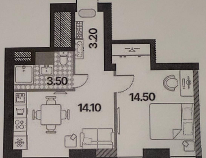 2-к. квартира, 35,3 м²