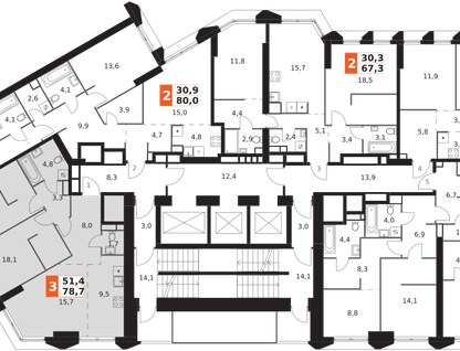 3-к. квартира, 78&nbsp;м²