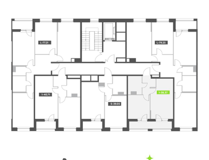 1-к. квартира, 38 м²