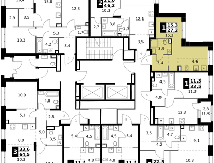 Студия, 27&nbsp;м²