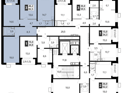 3-к. квартира, 82&nbsp;м²