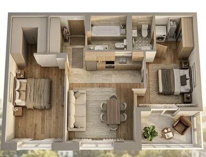 2-к. квартира, 61,4&nbsp;м²