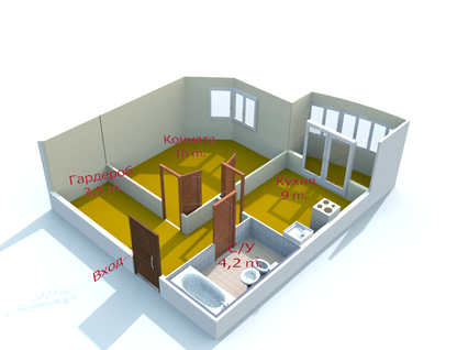 1-к. квартира, 36,2&nbsp;м²