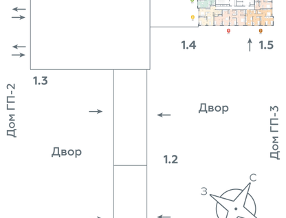 2-к. квартира, 55&nbsp;м²