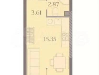 Студия, 21,5&nbsp;м²