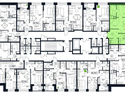 3-к. квартира, 54 м²