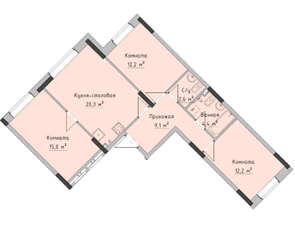 3-к. квартира, 75&nbsp;м²