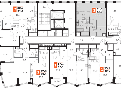 Студия, 42&nbsp;м²