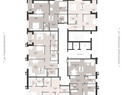 2-к. квартира, 65&nbsp;м²
