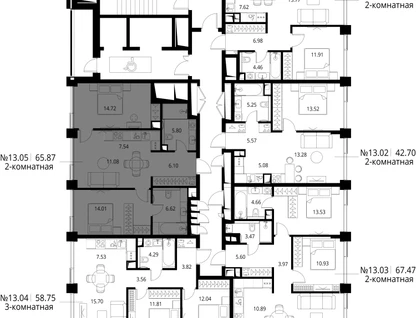 2-к. квартира, 65&nbsp;м²