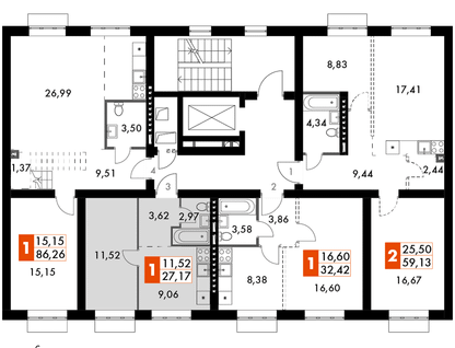 1-к. квартира, 26&nbsp;м²