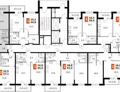 2-к. квартира, 60&nbsp;м²