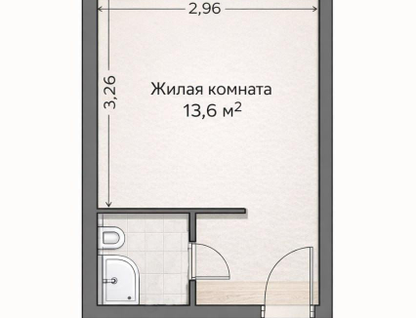 Студия, 17,8&nbsp;м²