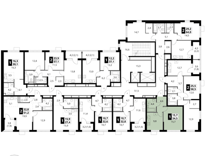1-к. квартира, 34 м²