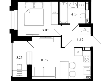 1-к. квартира, 36,2&nbsp;м²