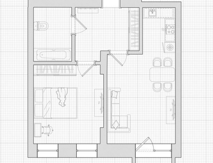 1-к. квартира, 39,1 м²