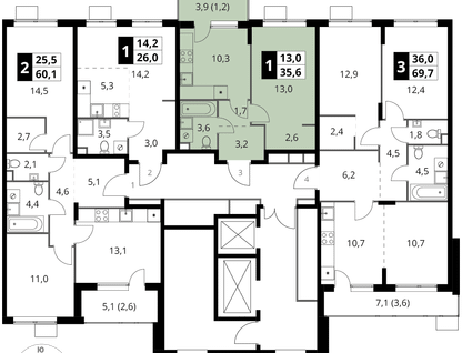 1-к. квартира, 35&nbsp;м²