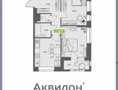 2-к. квартира, 47,2&nbsp;м²