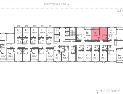 1-к. квартира, 37&nbsp;м²