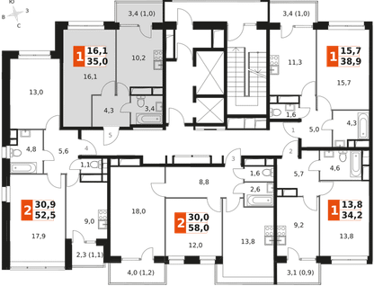 1-к. квартира, 35&nbsp;м²