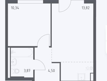 1-к. квартира, 37,1&nbsp;м²