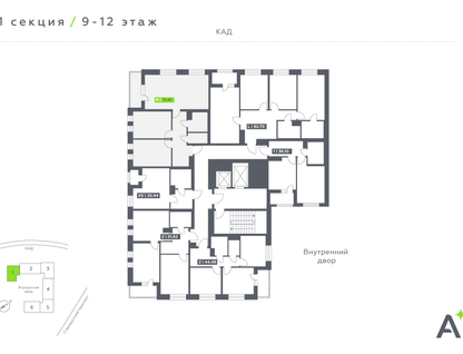 Студия, 71 м²
