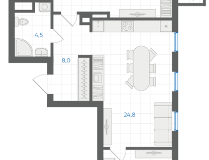 2-к. квартира, 80,5 м²