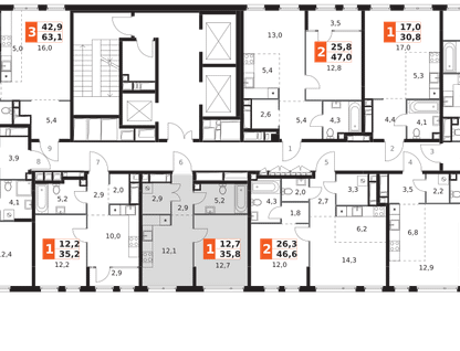 1-к. квартира, 35 м²