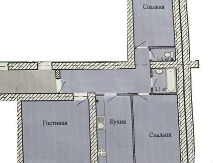 3-к. квартира, 89&nbsp;м²