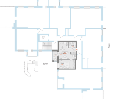 2-к. квартира, 43&nbsp;м²