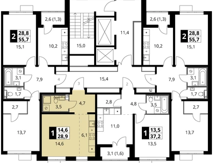 Студия, 28&nbsp;м²