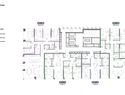 2-к. квартира, 72 м²