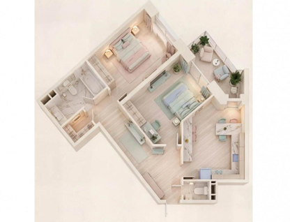 2-к. квартира, 60,5 м²