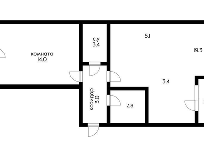 2-к. квартира, 52 м²