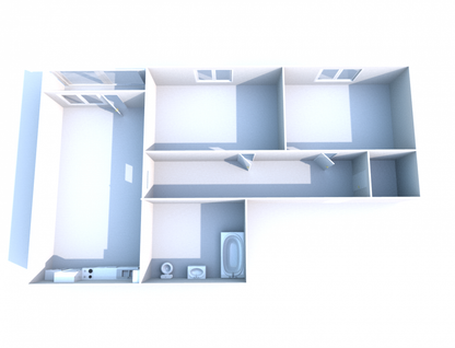 3-к. квартира, 55,6 м²