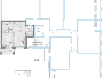2-к. квартира, 47&nbsp;м²