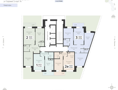 3-к. квартира, 87&nbsp;м²