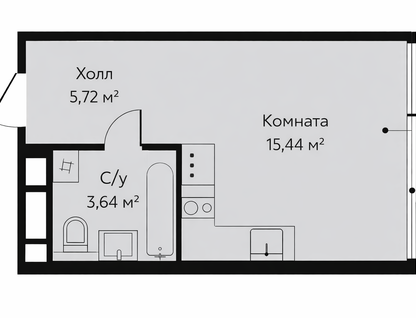 Студия, 24,8 м²