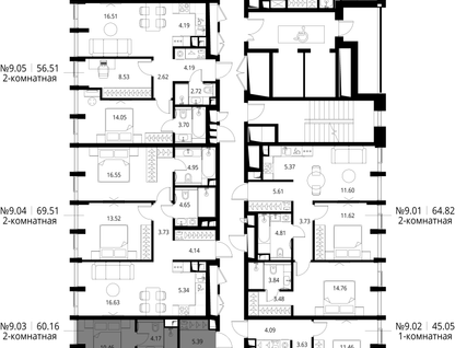 2-к. квартира, 60 м²