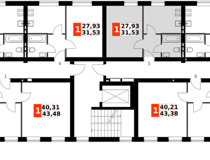 1-к. квартира, 31&nbsp;м²