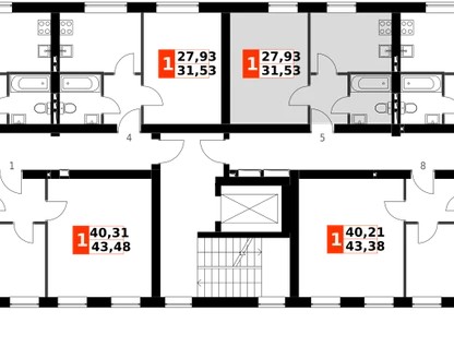 1-к. квартира, 31&nbsp;м²