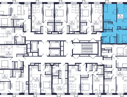 2-к. квартира, 67&nbsp;м²