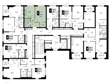 1-к. квартира, 34&nbsp;м²