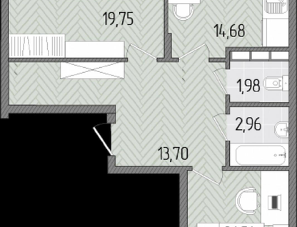 2-к. квартира, 71&nbsp;м²
